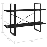NNEVL 2-Tier Book Cabinet Black 100x30x70 cm Chipboard