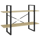NNEVL 2-Tier Book Cabinet Sonoma Oak 100x30x70 cm Chipboard