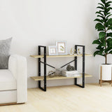 NNEVL 2-Tier Book Cabinet Sonoma Oak 100x30x70 cm Chipboard