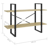 NNEVL 2-Tier Book Cabinet Sonoma Oak 100x30x70 cm Chipboard