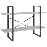 NNEVL 2-Tier Book Cabinet Concrete Grey 100x30x70 cm Chipboard