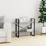 NNEVL 2-Tier Book Cabinet Concrete Grey 100x30x70 cm Chipboard