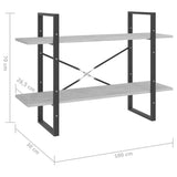 NNEVL 2-Tier Book Cabinet Concrete Grey 100x30x70 cm Chipboard
