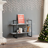 NNEVL 2-Tier Book Cabinet Concrete Grey 100x30x70 cm Chipboard