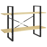 NNEVL 2-Tier Book Cabinet 100x30x70 cm Solid Pine Wood