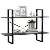 NNEVL 2-Tier Book Cabinet Grey 100x30x70 cm Solid Pine Wood