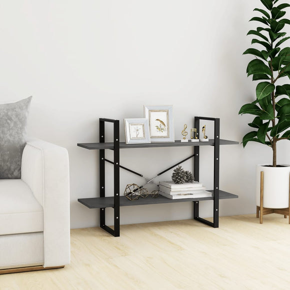 NNEVL 2-Tier Book Cabinet Grey 100x30x70 cm Solid Pine Wood