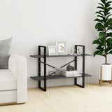 NNEVL 2-Tier Book Cabinet Grey 100x30x70 cm Solid Pine Wood