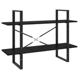 NNEVL 2-Tier Book Cabinet Black 100x30x70 cm Solid Pine Wood