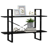 NNEVL 2-Tier Book Cabinet Black 100x30x70 cm Solid Pine Wood