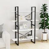 NNEVL 4-Tier Book Cabinet White 100x30x140 cm Chipboard
