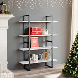 NNEVL 4-Tier Book Cabinet White 100x30x140 cm Chipboard