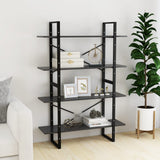 NNEVL 4-Tier Book Cabinet Grey 100x30x140 cm Chipboard