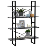 NNEVL 4-Tier Book Cabinet Grey 100x30x140 cm Chipboard