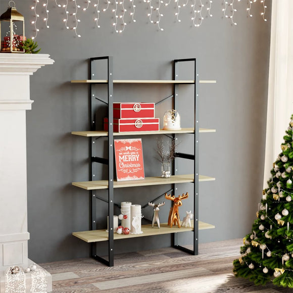 NNEVL 4-Tier Book Cabinet Sonoma Oak 100x30x140 cm Chipboard