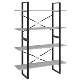 NNEVL 4-Tier Book Cabinet Concrete Grey 100x30x140 cm Chipboard