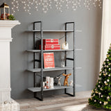NNEVL 4-Tier Book Cabinet Concrete Grey 100x30x140 cm Chipboard