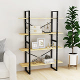 NNEVL 4-Tier Book Cabinet 100x30x140 cm Solid Pine Wood