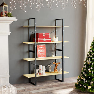 NNEVL 4-Tier Book Cabinet 100x30x140 cm Solid Pine Wood