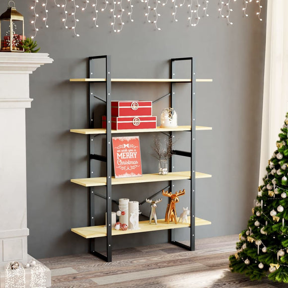 NNEVL 4-Tier Book Cabinet 100x30x140 cm Solid Pine Wood