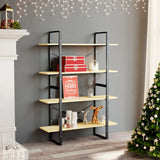 NNEVL 4-Tier Book Cabinet 100x30x140 cm Solid Pine Wood