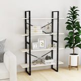 NNEVL 4-Tier Book Cabinet White 100x30x140 cm Solid Pine Wood