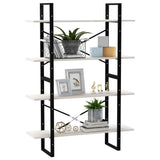 NNEVL 4-Tier Book Cabinet White 100x30x140 cm Solid Pine Wood