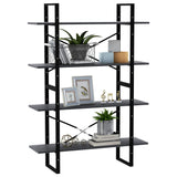 NNEVL 4-Tier Book Cabinet Grey 100x30x140 cm Solid Pine Wood