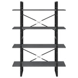 NNEVL 4-Tier Book Cabinet Grey 100x30x140 cm Solid Pine Wood