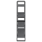 NNEVL 4-Tier Book Cabinet Grey 100x30x140 cm Solid Pine Wood