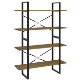 NNEVL 4-Tier Book Cabinet Brown 100x30x140 cm Solid Pine Wood