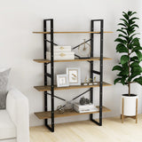 NNEVL 4-Tier Book Cabinet Brown 100x30x140 cm Solid Pine Wood