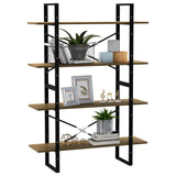 NNEVL 4-Tier Book Cabinet Brown 100x30x140 cm Solid Pine Wood