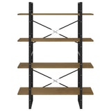 NNEVL 4-Tier Book Cabinet Brown 100x30x140 cm Solid Pine Wood