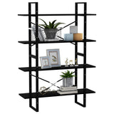 NNEVL 4-Tier Book Cabinet Black 100x30x140 cm Solid Pine Wood