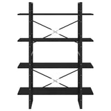 NNEVL 4-Tier Book Cabinet Black 100x30x140 cm Solid Pine Wood