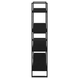 NNEVL 4-Tier Book Cabinet Black 100x30x140 cm Solid Pine Wood