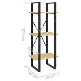 NNEVL 3-Tier Book Cabinet 40x30x105 cm Solid Pinewood