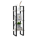 NNEVL 3-Tier Book Cabinet White 40x30x105 cm Solid Pinewood
