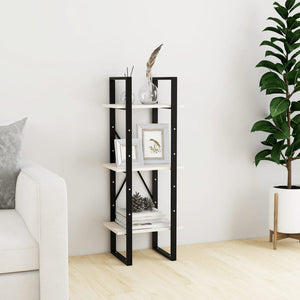 NNEVL 3-Tier Book Cabinet White 40x30x105 cm Solid Pinewood