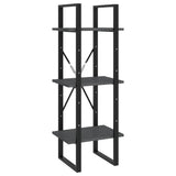 NNEVL 3-Tier Book Cabinet Grey 40x30x105 cm Solid Pinewood