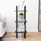 NNEVL 3-Tier Book Cabinet Grey 40x30x105 cm Solid Pinewood