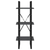NNEVL 3-Tier Book Cabinet Grey 40x30x105 cm Solid Pinewood