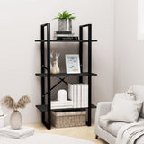 NNEVL Storage Shelf Black 60x30x105 cm Solid Pine Wood