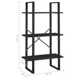 NNEVL Storage Shelf Black 60x30x105 cm Solid Pine Wood