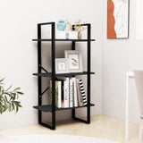 NNEVL Storage Shelf Black 60x30x105 cm Solid Pine Wood