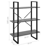 NNEVL Book Cabinet Grey 80x30x105 cm Chipboard