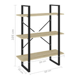 NNEVL Book Cabinet Sonoma Oak 80x30x105 cm Chipboard
