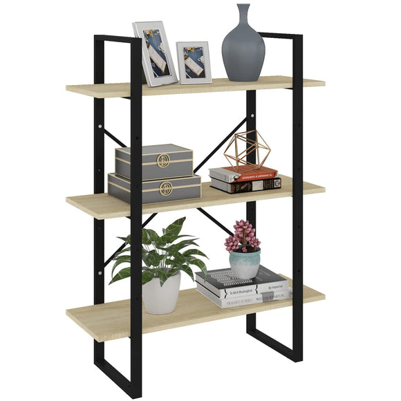 NNEVL Book Cabinet Sonoma Oak 80x30x105 cm Chipboard