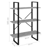 NNEVL Bookshelf Concrete Grey 80x30x105 cm Chipboard